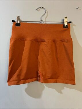 Free People Women’s High-Waist Orange Stretch Shorts
